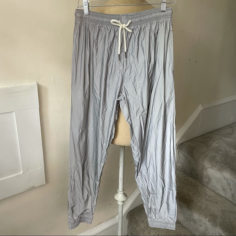 French Connection FCUK 90s Reflective Gray Parachute Trousers NWT Size XS